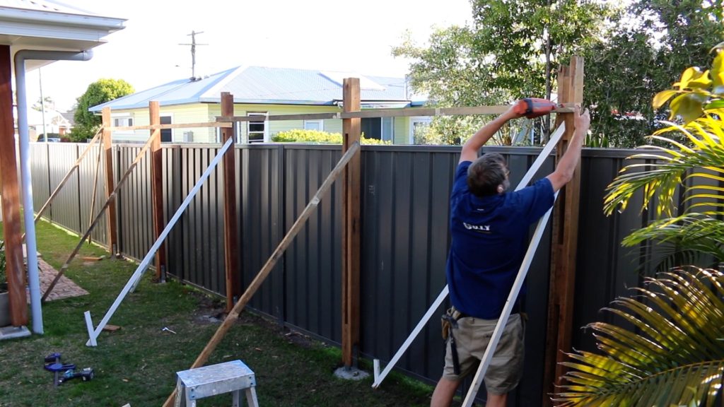 Setting Up the Trellis Fence Posts
